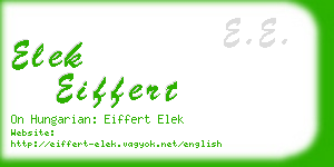 elek eiffert business card